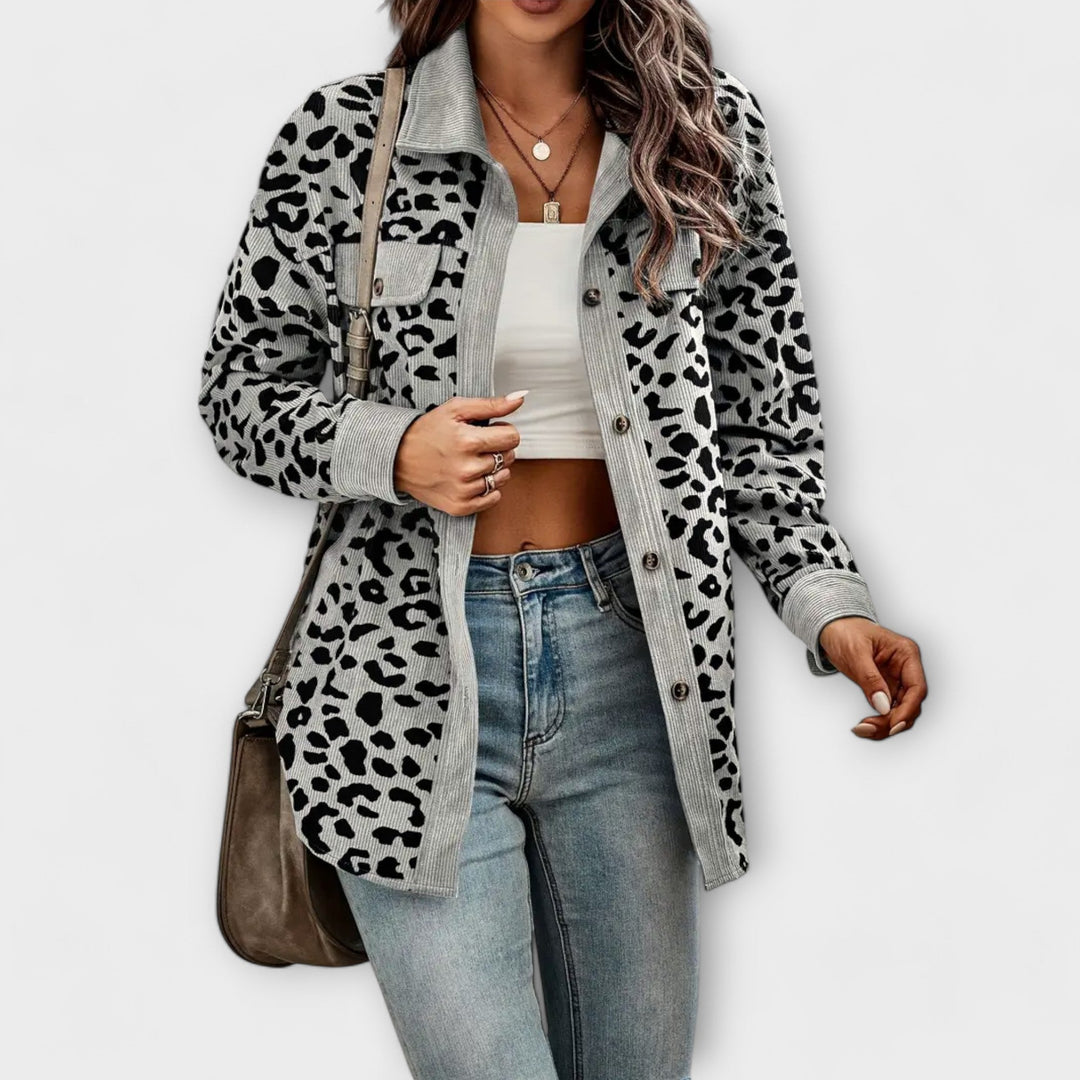 Image of Olive | Women's Relaxed Fit Button-Down Shirt Jacket