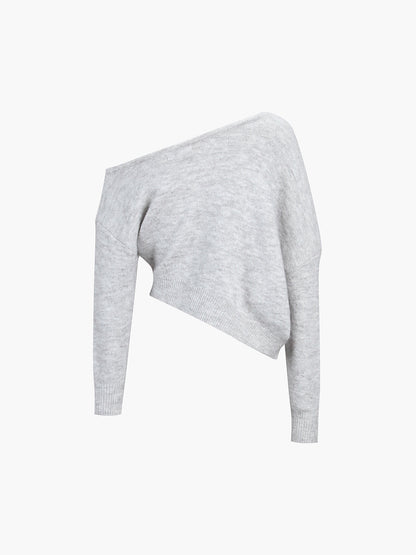 Off Shoulder Slouchy Knit Sweater
