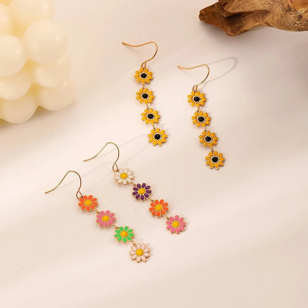 Floral Drop Dangle Earrings