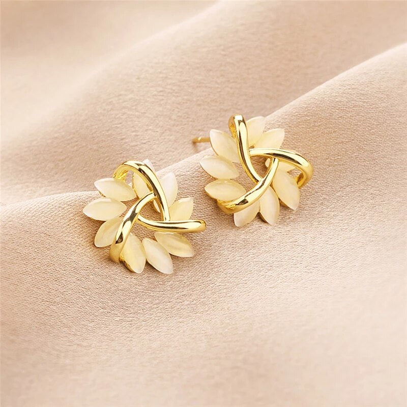 Opal Petal Earrings - Florina-Gold-Nora Luxe