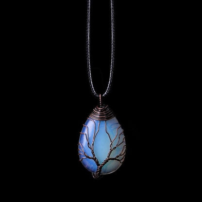 Sparkling Opalite Pendant Necklace - Pexav