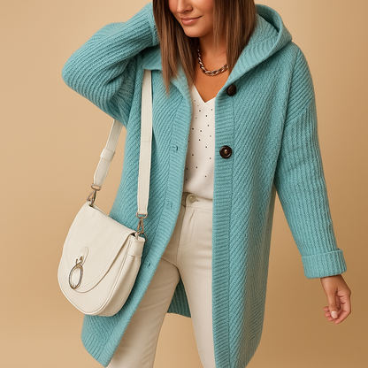 Women’s open cardigan vest in breathable fabric with light oversized fit, casual open design, and timeless style, available in beige, black, grey, and blue.