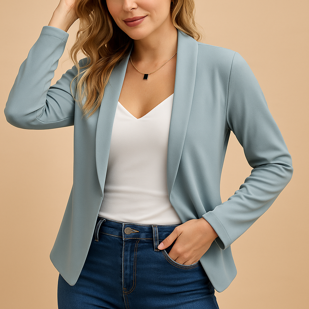 Classic Fit Open Front Jacket for Women - Nocini