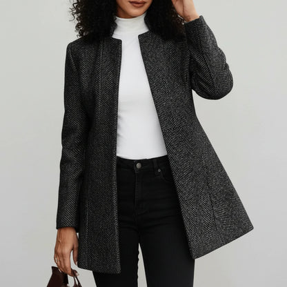 Relaxed Fit Women's Open Jacket Coat - Olytrend
