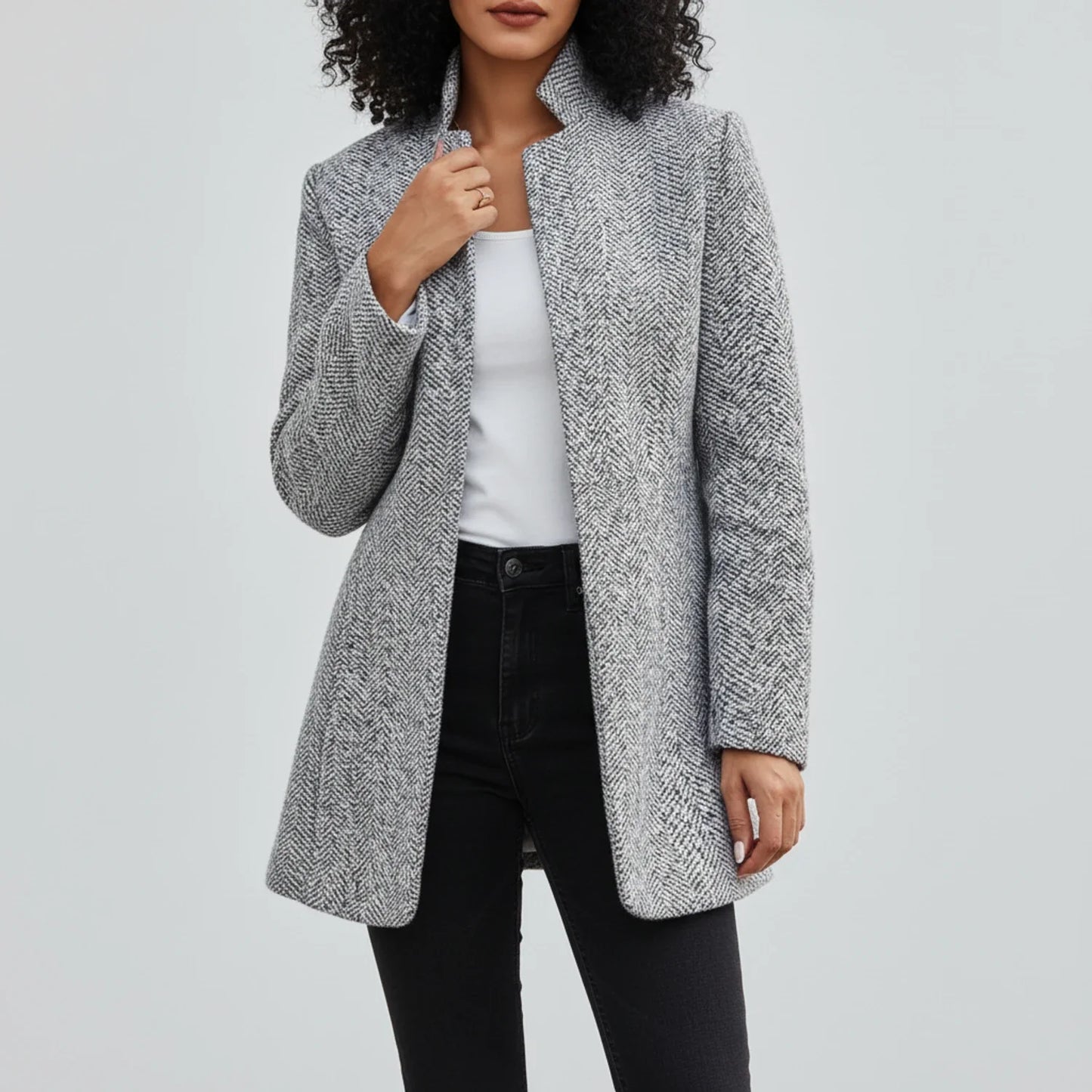 Relaxed Fit Women's Open Jacket Coat