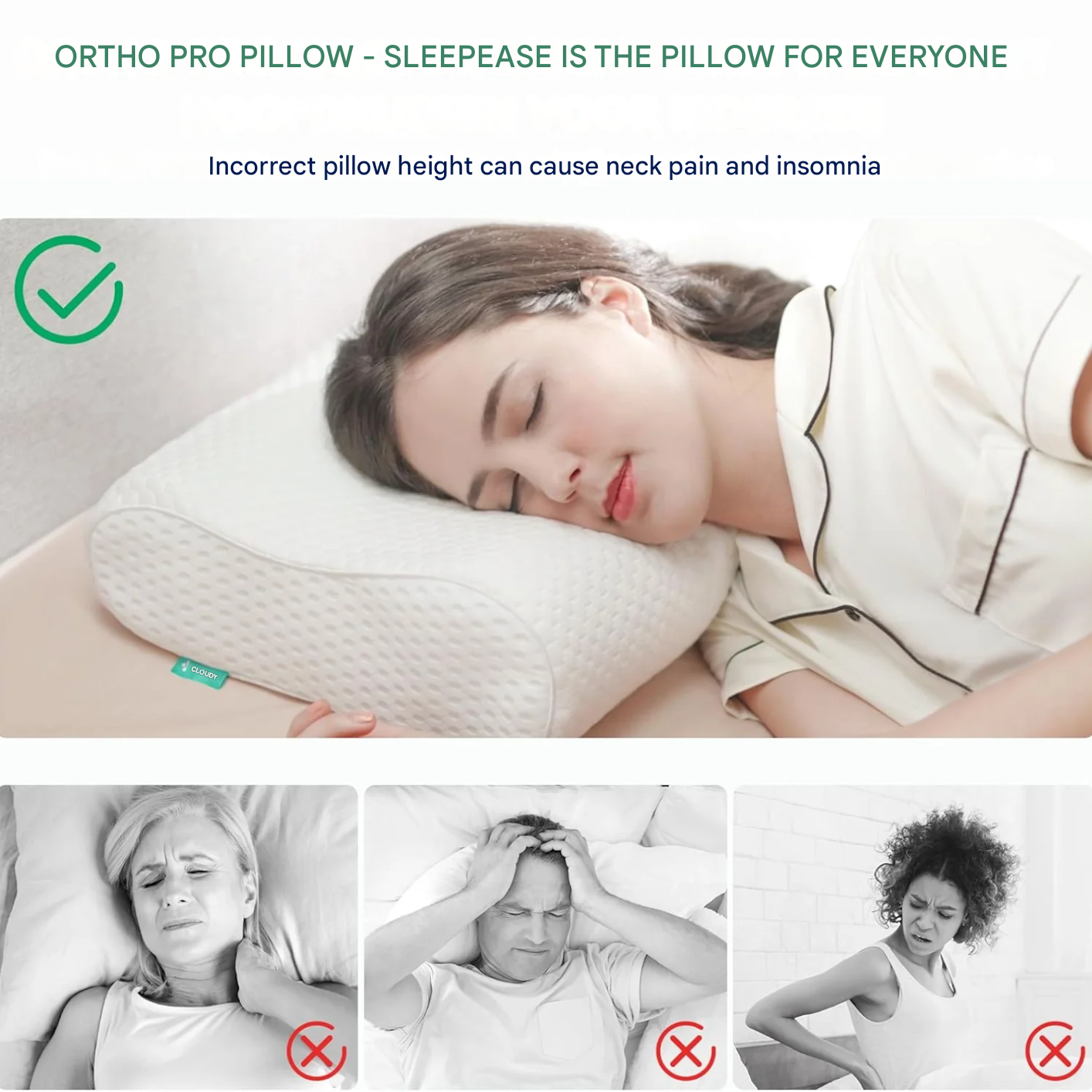 Ortho Pro Pillow - SleepEase-Nora Luxe
