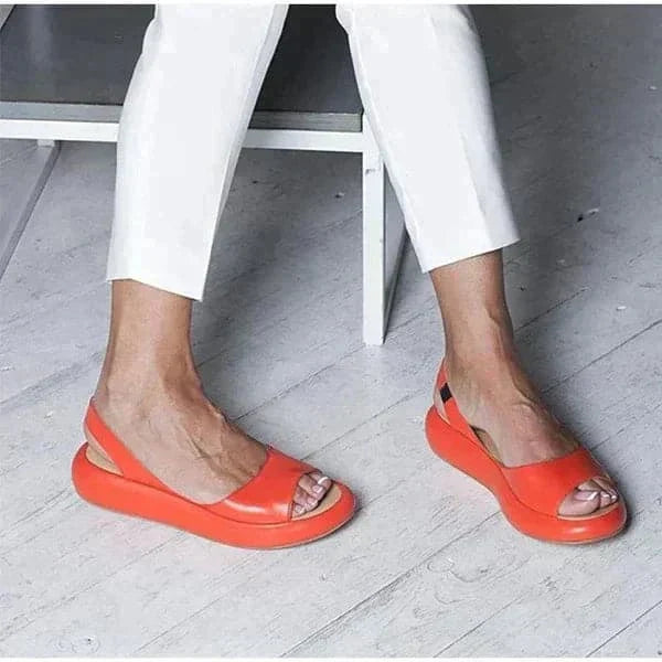 Ladies Comfortable Flat Open Toe Sandals with Back Strap