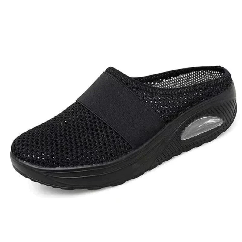 Orthopaedic Air Cushion Shoes - OrthoAir-Black-2-Nora Luxe