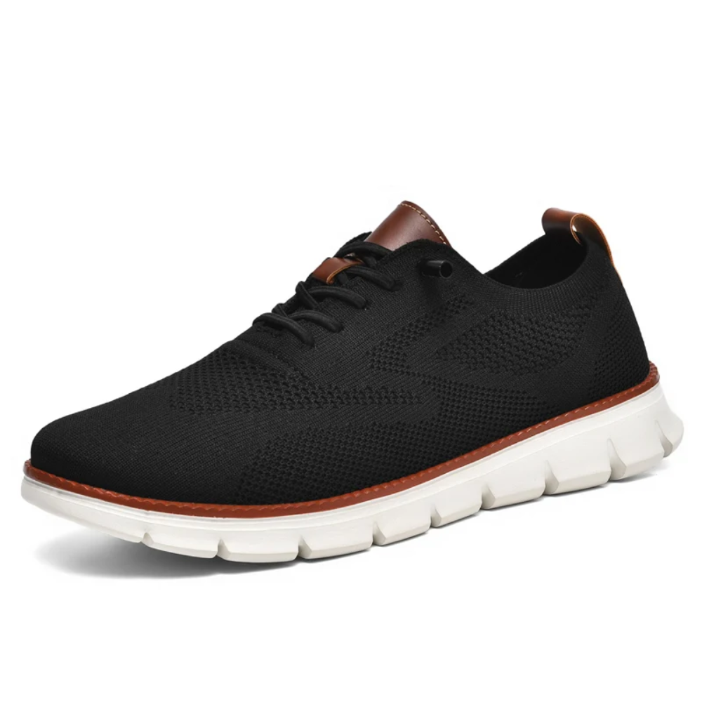 Orthopaedic Knitted Men's Sneakers – Bram-7-Black-The Livary