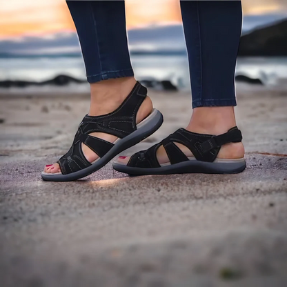 Orthopaedic Ladies Sandals - ComfortTrend-Black-2.5-Nora Luxe