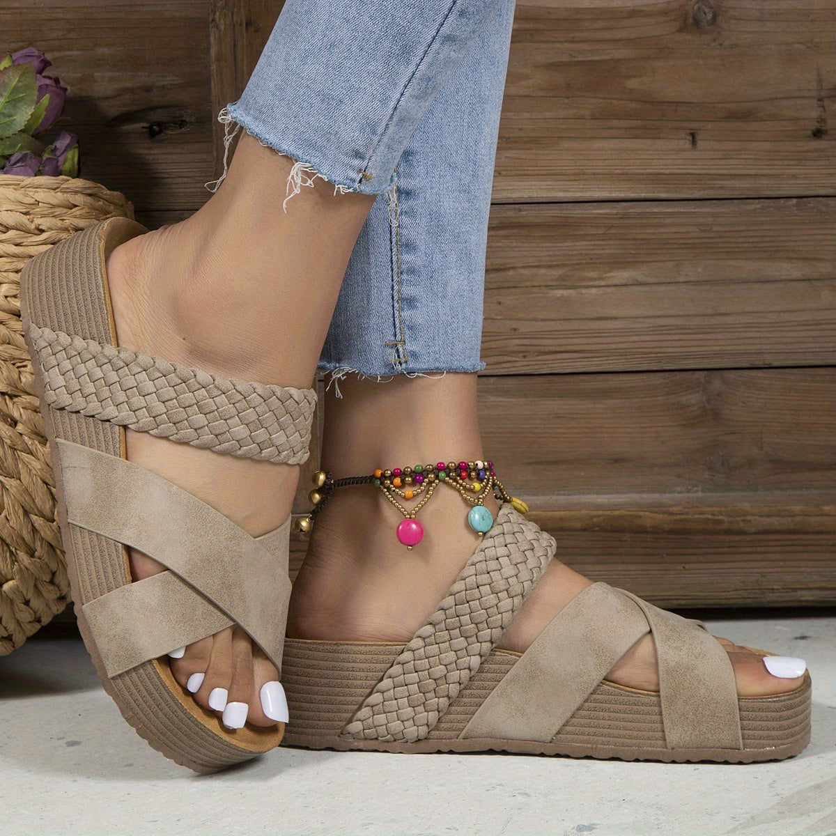 Orthopaedic Ladies Sandals - Sofia-Beige-5-Nora Luxe
