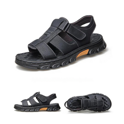 Orthopaedic Leather Men's Sandals – Thijs-Brown-6-State of Style