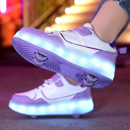 Orthopaedic LED Rollersneakers - Zoe-Pink-11.0-Nora Luxe