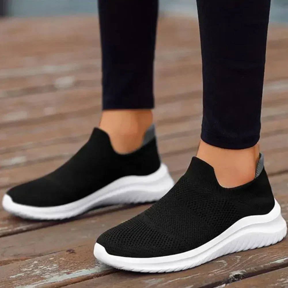 Orthopaedic Slip-On Sneakers | Ultimate Comfort | Stylish and Supportive-2-Black and White-Nora Luxe