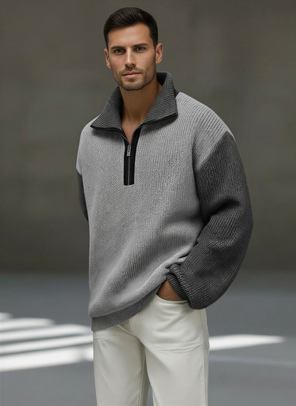 Men's Graphic Zipper Knit Sweater - Olytrend
