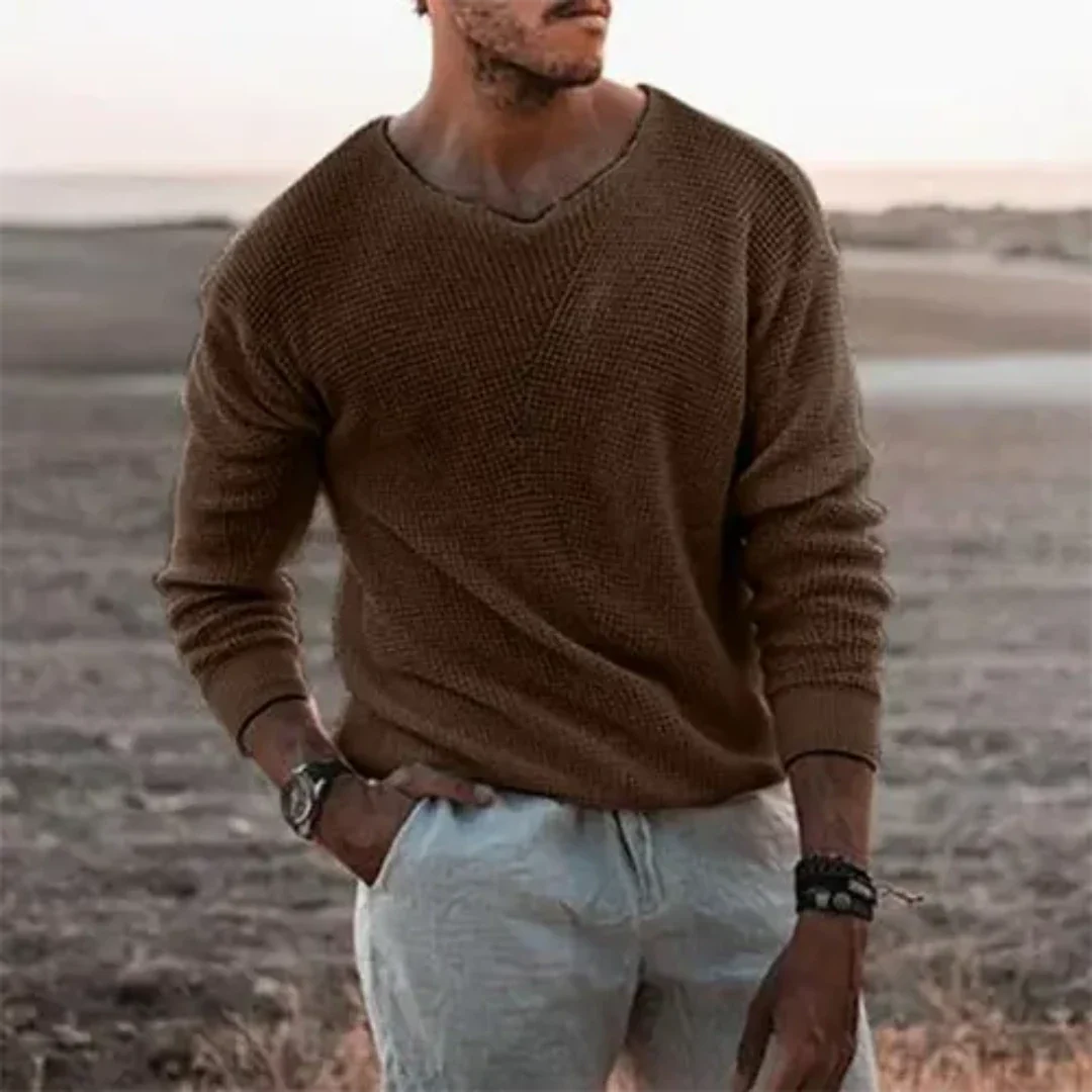Comfy Casual Men's V-Neck Sweater