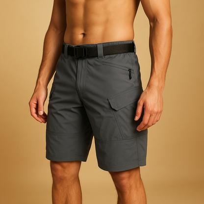 Men’s outdoor cargo pants with quick-drying fabric and multiple storage pockets, ideal for hiking, camping, and active outdoor use.