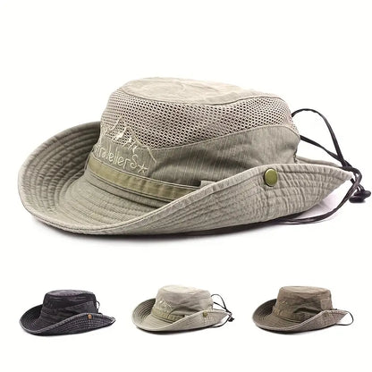 Large Shade Sun Hat with Adjustable Chin Strap - Pexav