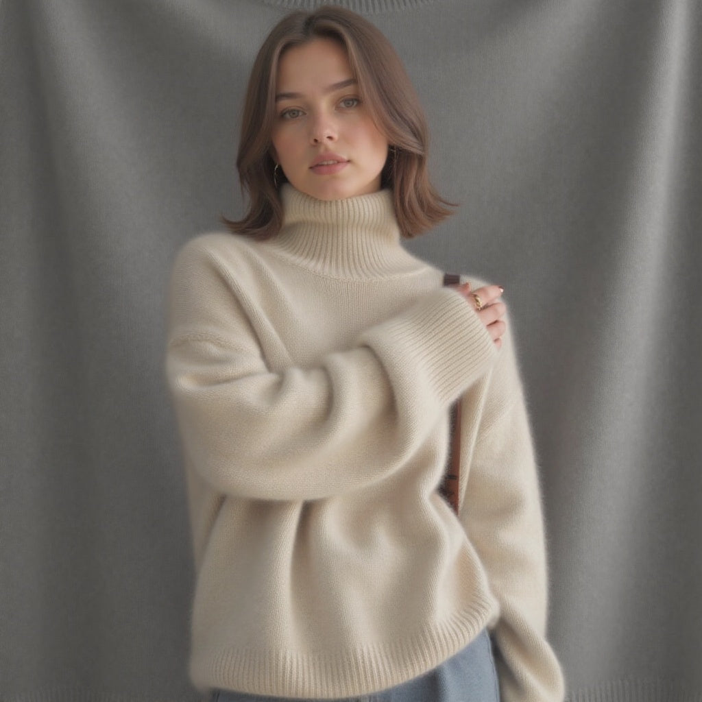 Women's Crew Neck Long Sleeve Ribbed Sweater
