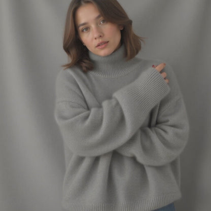 Women's Crew Neck Long Sleeve Ribbed Sweater