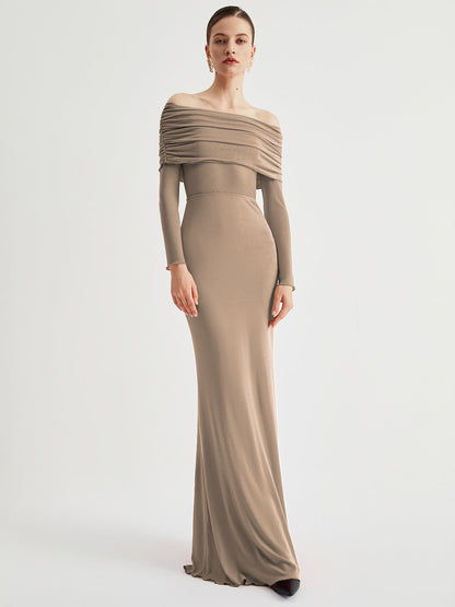 Chic Cold Shoulder See Through Maxi Dress