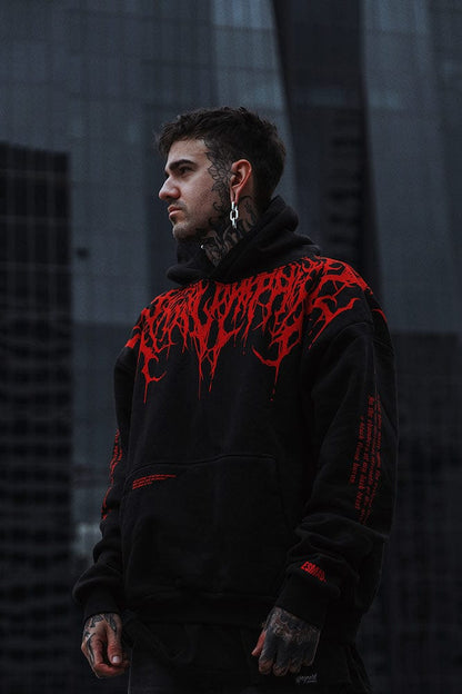 Oversized Heavy Hoodie with Print – Damon-S-Nora Luxe