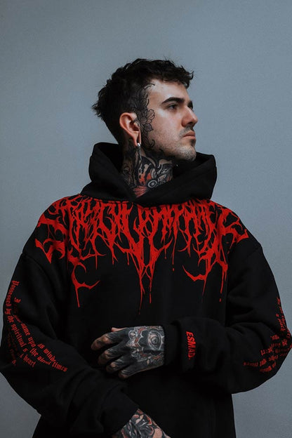 Oversized Heavy Hoodie with Print – Damon-S-Nora Luxe