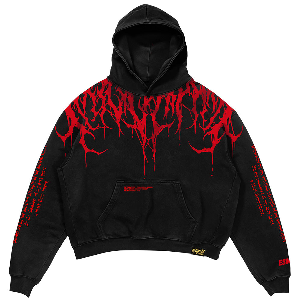 Large Graphic Print Hooded Sweatshirt Damon - Pexav