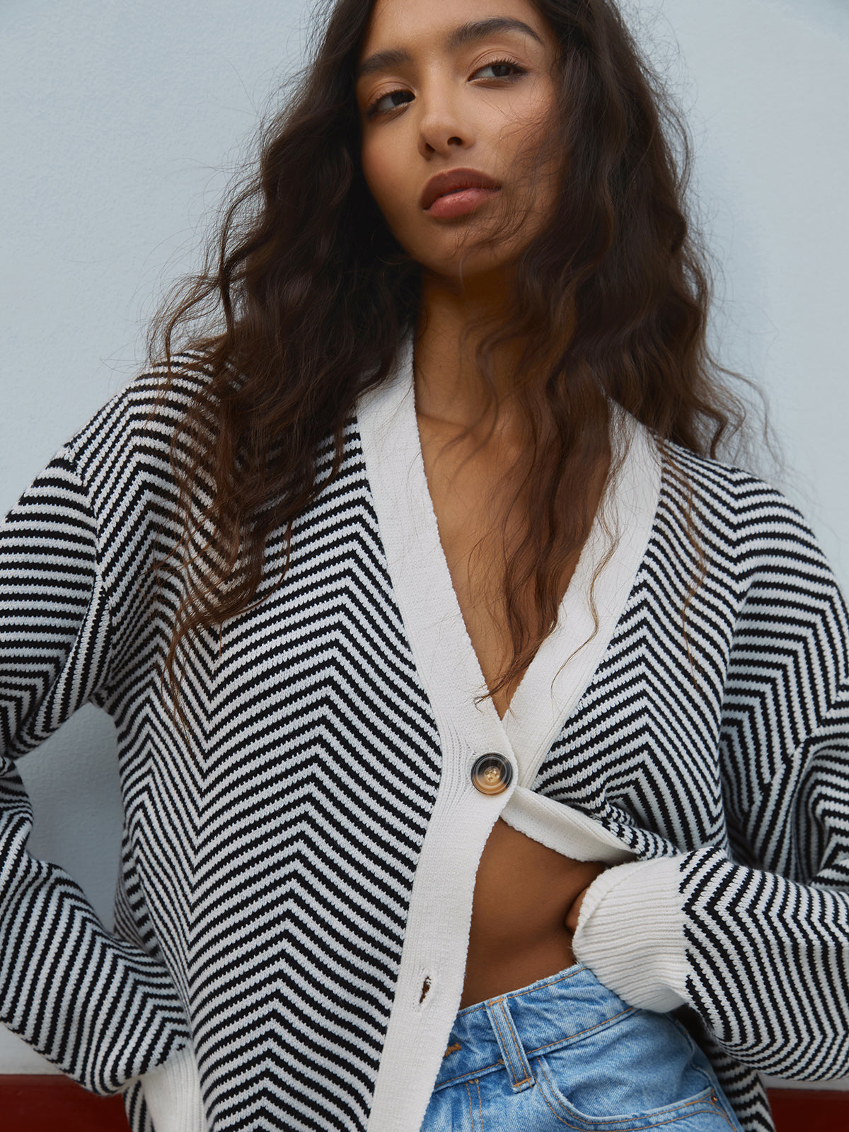 Large Plaid Open Front Cardigan