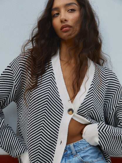 Large Plaid Open Front Cardigan