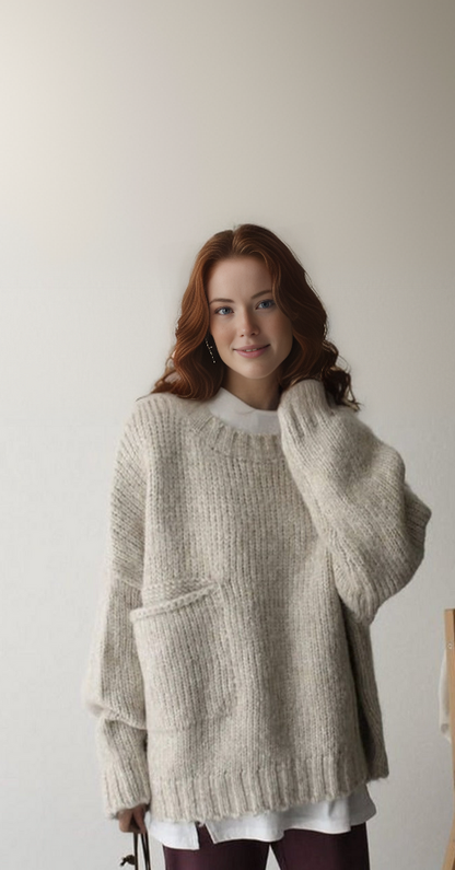 Oversized Knitted Sweater - AutumnComfort-S-Nora Luxe