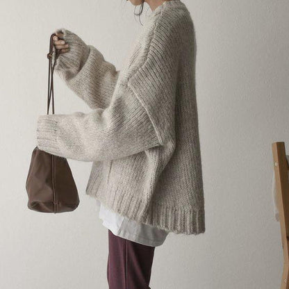 Oversized Knitted Sweater - AutumnComfort-S-Nora Luxe