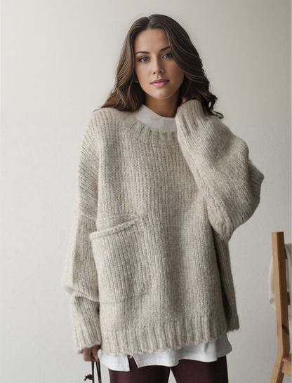 Cozy Large Knit Autumn Sweater - Pexav