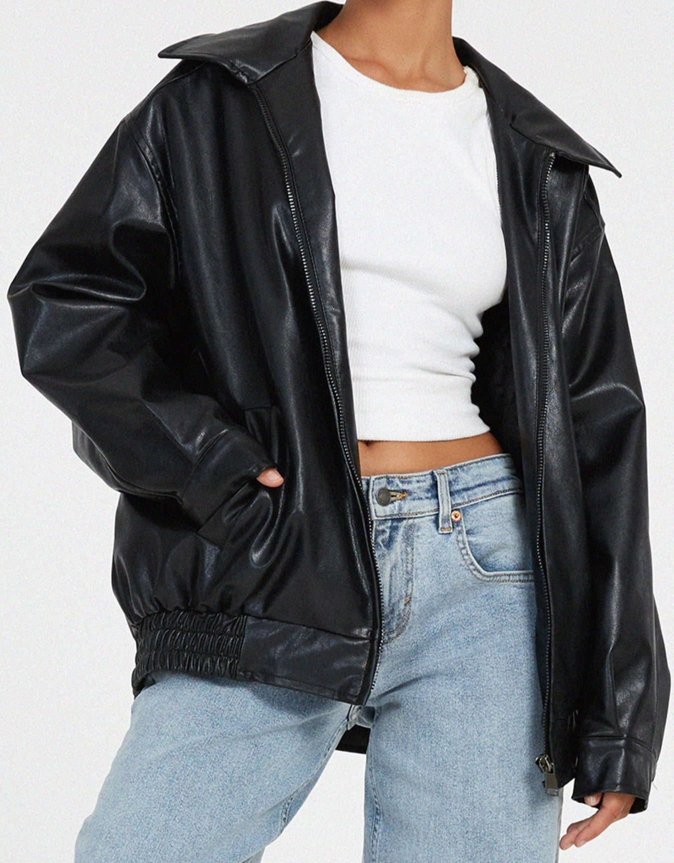Relaxed Fit Genuine Leather Women's Coat - Pexav
