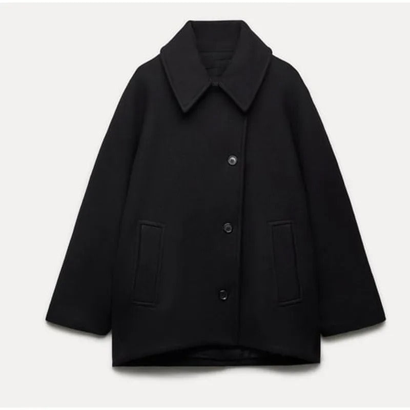 Oversized Stylish Women's Jacket - Amara-Black-XS-Nora Luxe