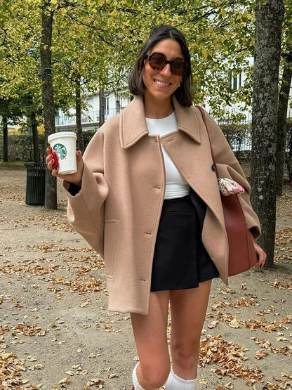 Large Fashionable Ladies Coat - Amara - Pexav