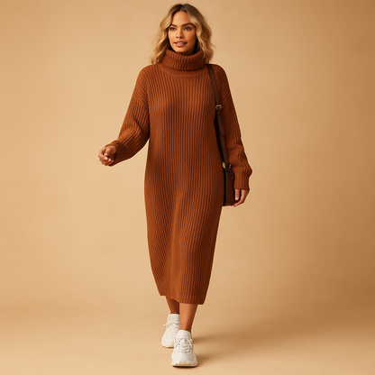 Cozy Long Sleeved Women Sweater Dress - Nocini