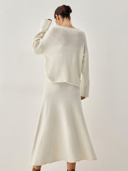 Cozy Knit Sweater Skirt Outfit Set