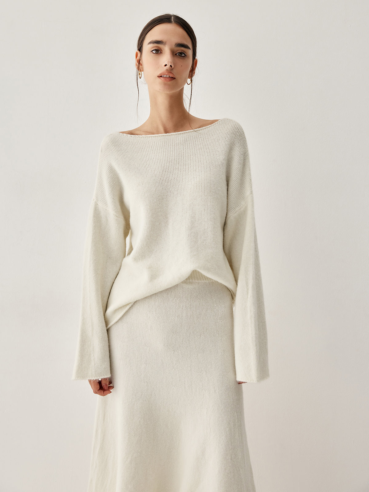 Cozy Knit Sweater Skirt Outfit Set