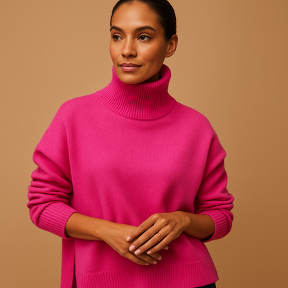 Women’s oversized turtleneck sweater with relaxed silhouette, soft fabric, and chic design. Perfect for casual wear, lounging, and seasonal layering.