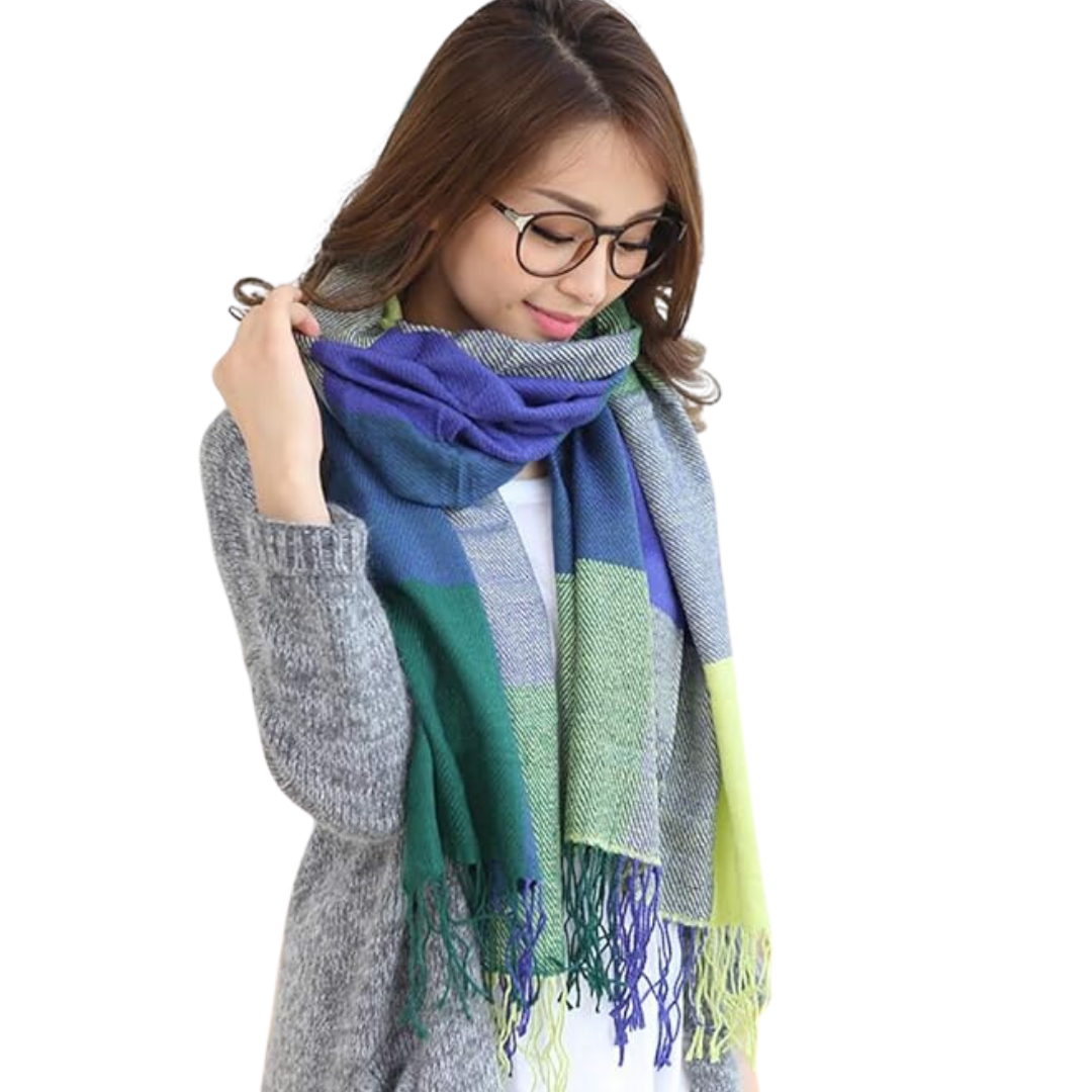 Soft Plaid Warm Winter Scarf - Pexav