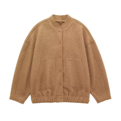 Warm Winter Wool Coat with Button Front - Pexav