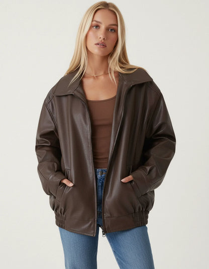 Large Fit Women's Bomber Coat - Olytrend