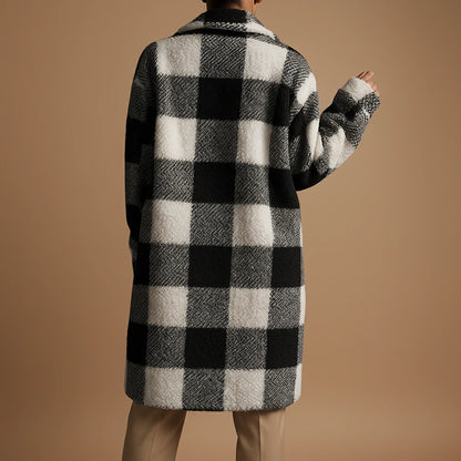 Large Checked Coat for Ladies
