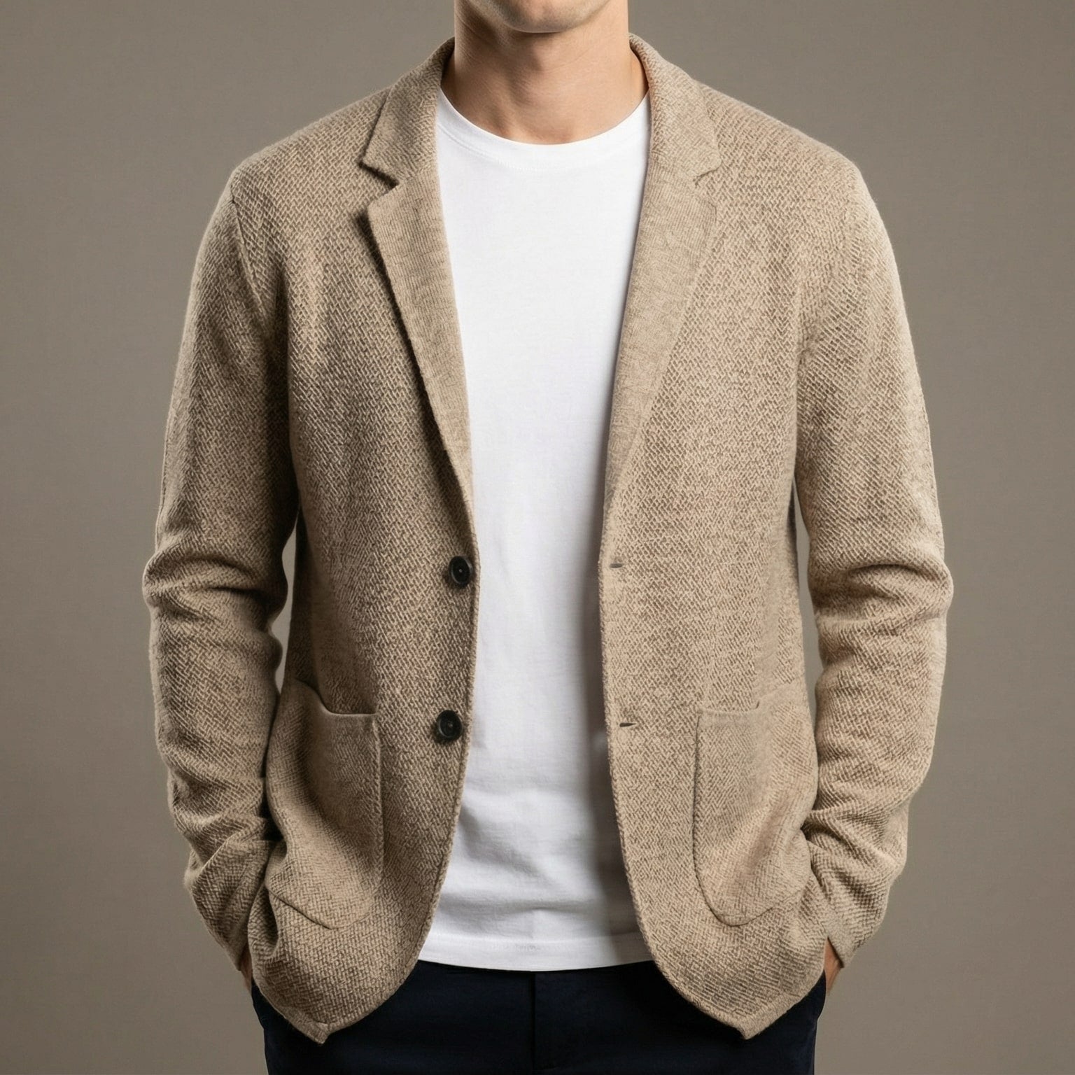Image of Owen | Men's Knit Two-Button Blazer