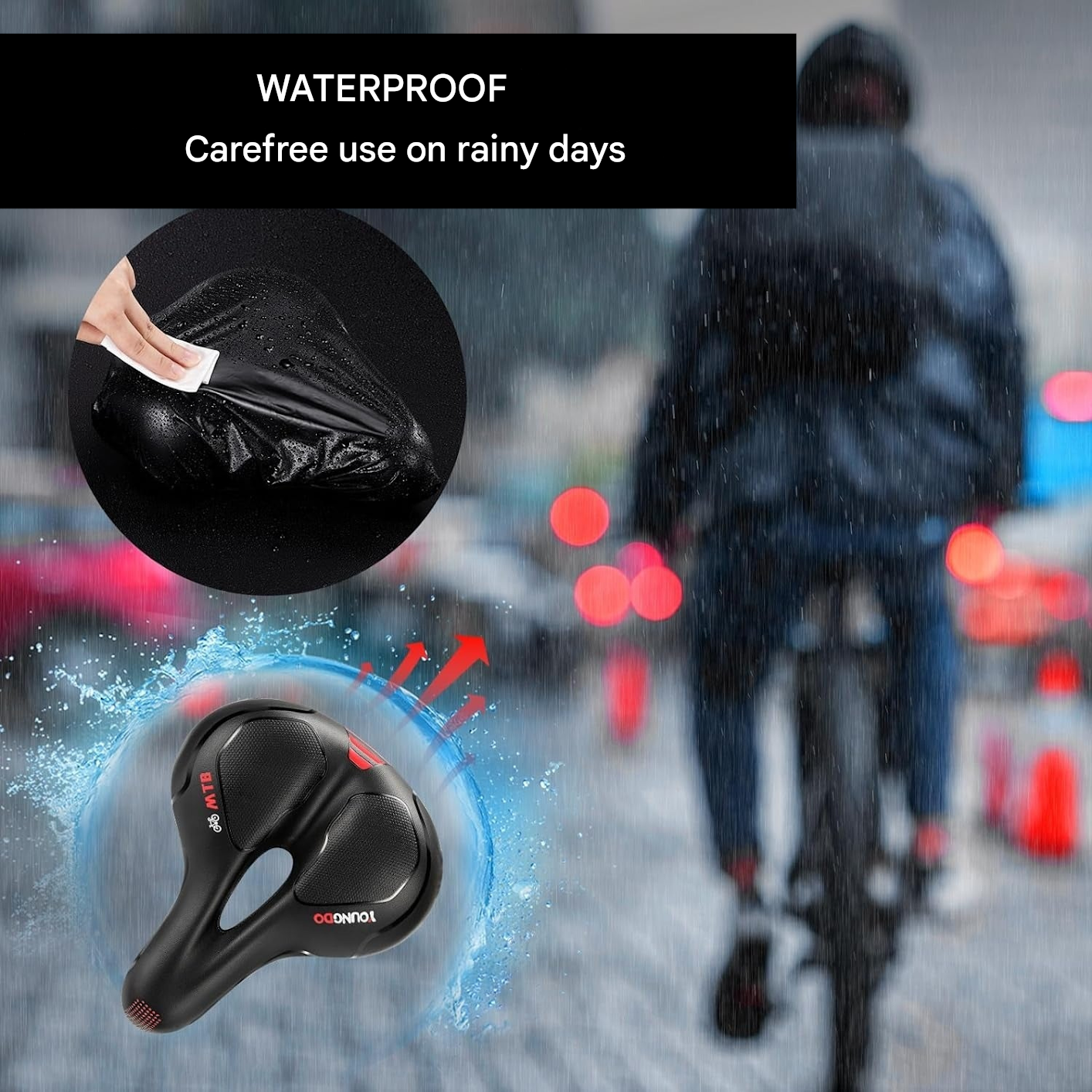 Pain-Free & Ergonomic Gel Bike Saddle - ErgoRoyal-Blue-Nora Luxe