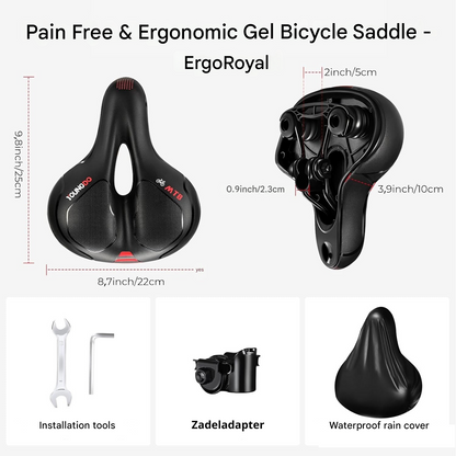 Pain-Free & Ergonomic Gel Bike Saddle - ErgoRoyal-Blue-Nora Luxe