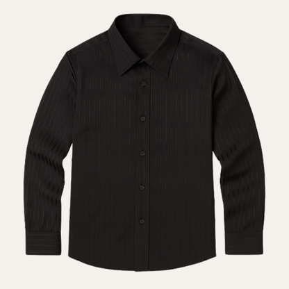 Slim Fit Black Formal Dress Shirt for Men - Nocini