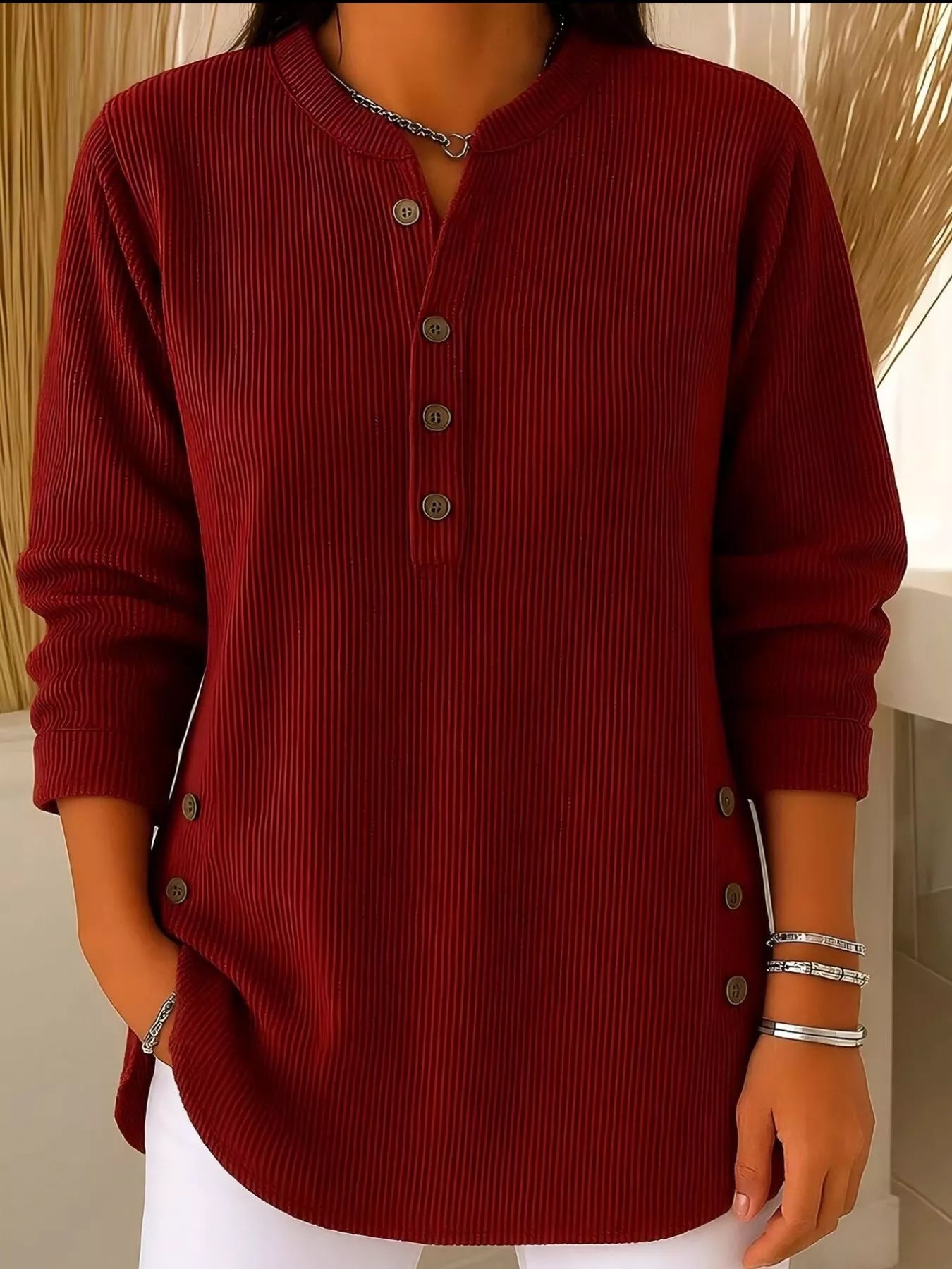 Relaxed Fit Women's Long Tunic Top - Olytrend