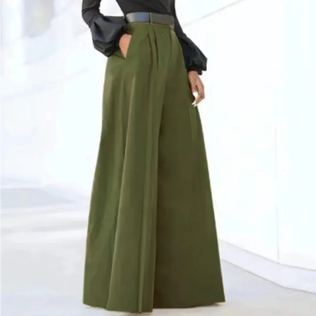 Classic Wide Leg Women's Pants - Simple Chic Style - Olytrend